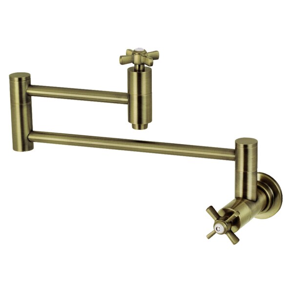KS8103ZX Millennium Wall Mount Pot Filler Kitchen Faucet, Antique Brass